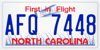 NC license plate AFQ7448
