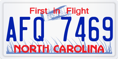 NC license plate AFQ7469