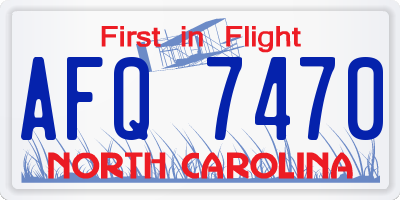 NC license plate AFQ7470