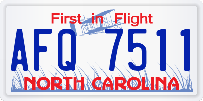 NC license plate AFQ7511