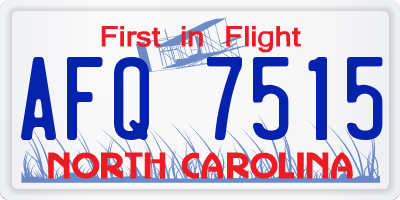 NC license plate AFQ7515