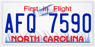 NC license plate AFQ7590