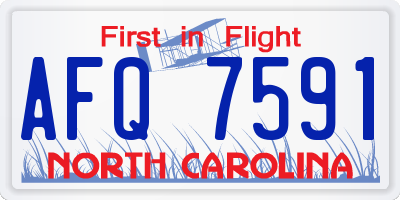 NC license plate AFQ7591