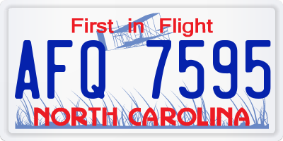 NC license plate AFQ7595
