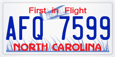 NC license plate AFQ7599