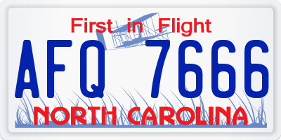 NC license plate AFQ7666