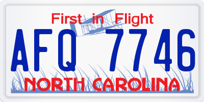 NC license plate AFQ7746