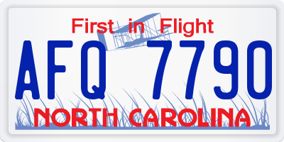 NC license plate AFQ7790