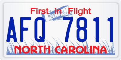 NC license plate AFQ7811