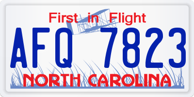 NC license plate AFQ7823