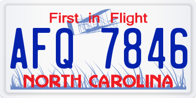NC license plate AFQ7846