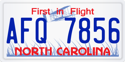 NC license plate AFQ7856