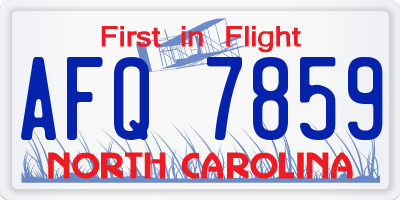NC license plate AFQ7859