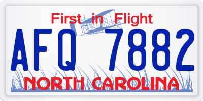NC license plate AFQ7882