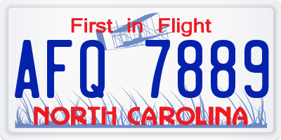 NC license plate AFQ7889