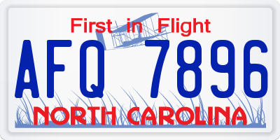 NC license plate AFQ7896