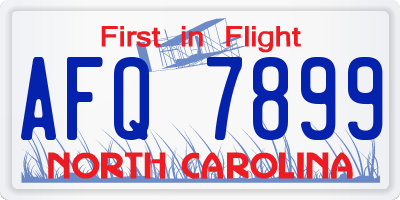 NC license plate AFQ7899