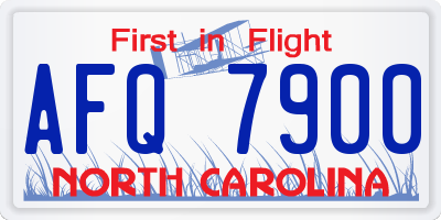 NC license plate AFQ7900