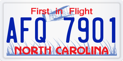 NC license plate AFQ7901