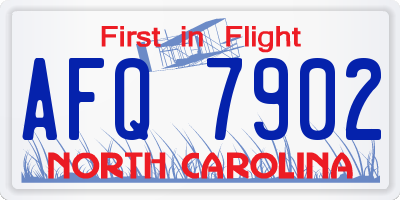 NC license plate AFQ7902