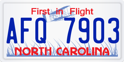NC license plate AFQ7903