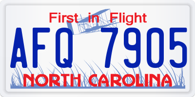 NC license plate AFQ7905