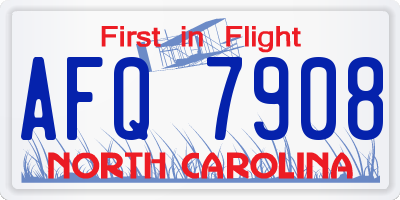 NC license plate AFQ7908