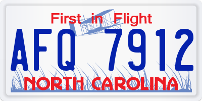 NC license plate AFQ7912