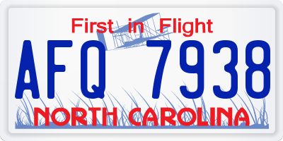 NC license plate AFQ7938