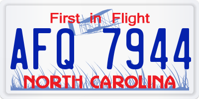 NC license plate AFQ7944