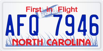 NC license plate AFQ7946
