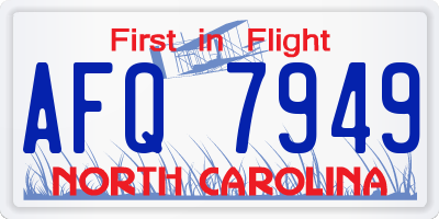 NC license plate AFQ7949