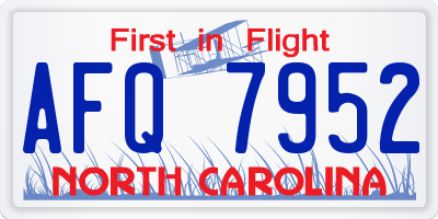 NC license plate AFQ7952