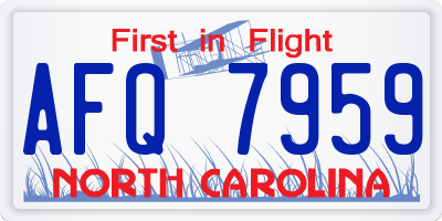 NC license plate AFQ7959
