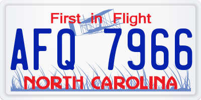 NC license plate AFQ7966