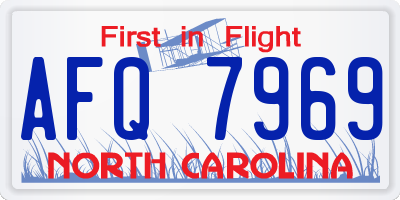 NC license plate AFQ7969