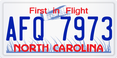 NC license plate AFQ7973