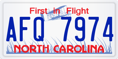 NC license plate AFQ7974