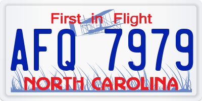 NC license plate AFQ7979