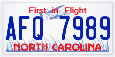 NC license plate AFQ7989