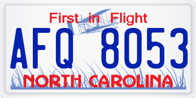 NC license plate AFQ8053
