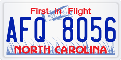NC license plate AFQ8056
