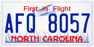 NC license plate AFQ8057