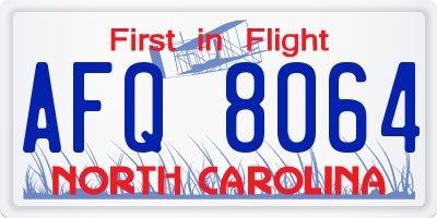NC license plate AFQ8064