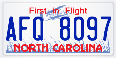 NC license plate AFQ8097