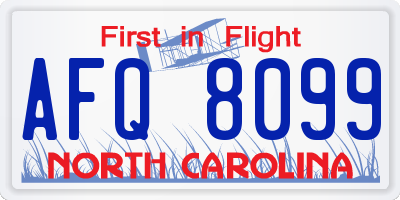 NC license plate AFQ8099