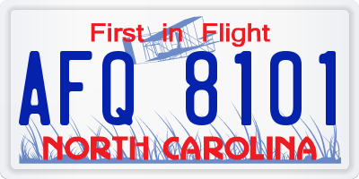 NC license plate AFQ8101