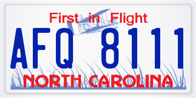 NC license plate AFQ8111