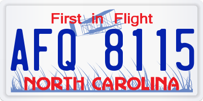 NC license plate AFQ8115