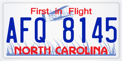 NC license plate AFQ8145